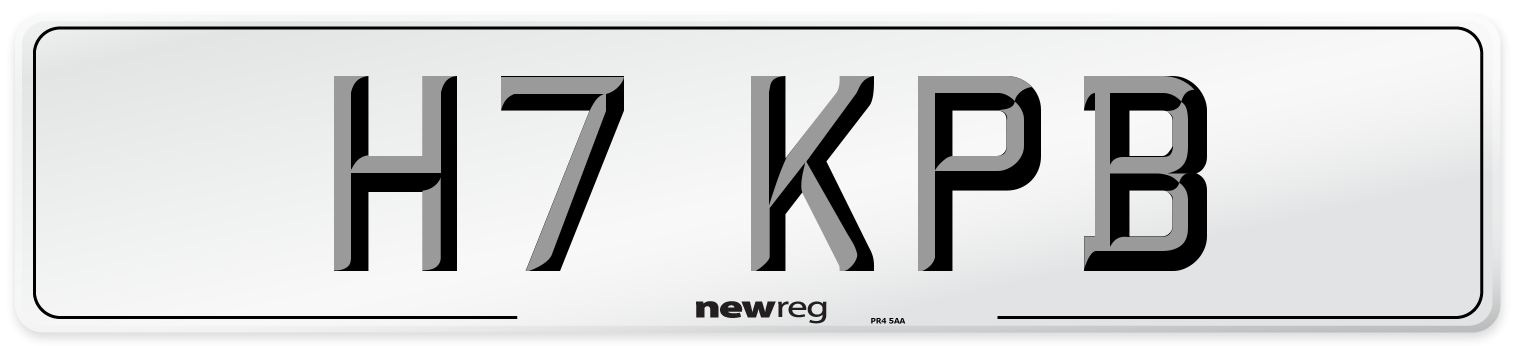 H7 KPB Number Plate from New Reg